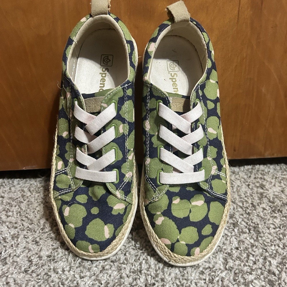 Spenco Malibu‎ Sneakers Women's 8 D Green Blue Slip On Comfort Shoes Orthotic